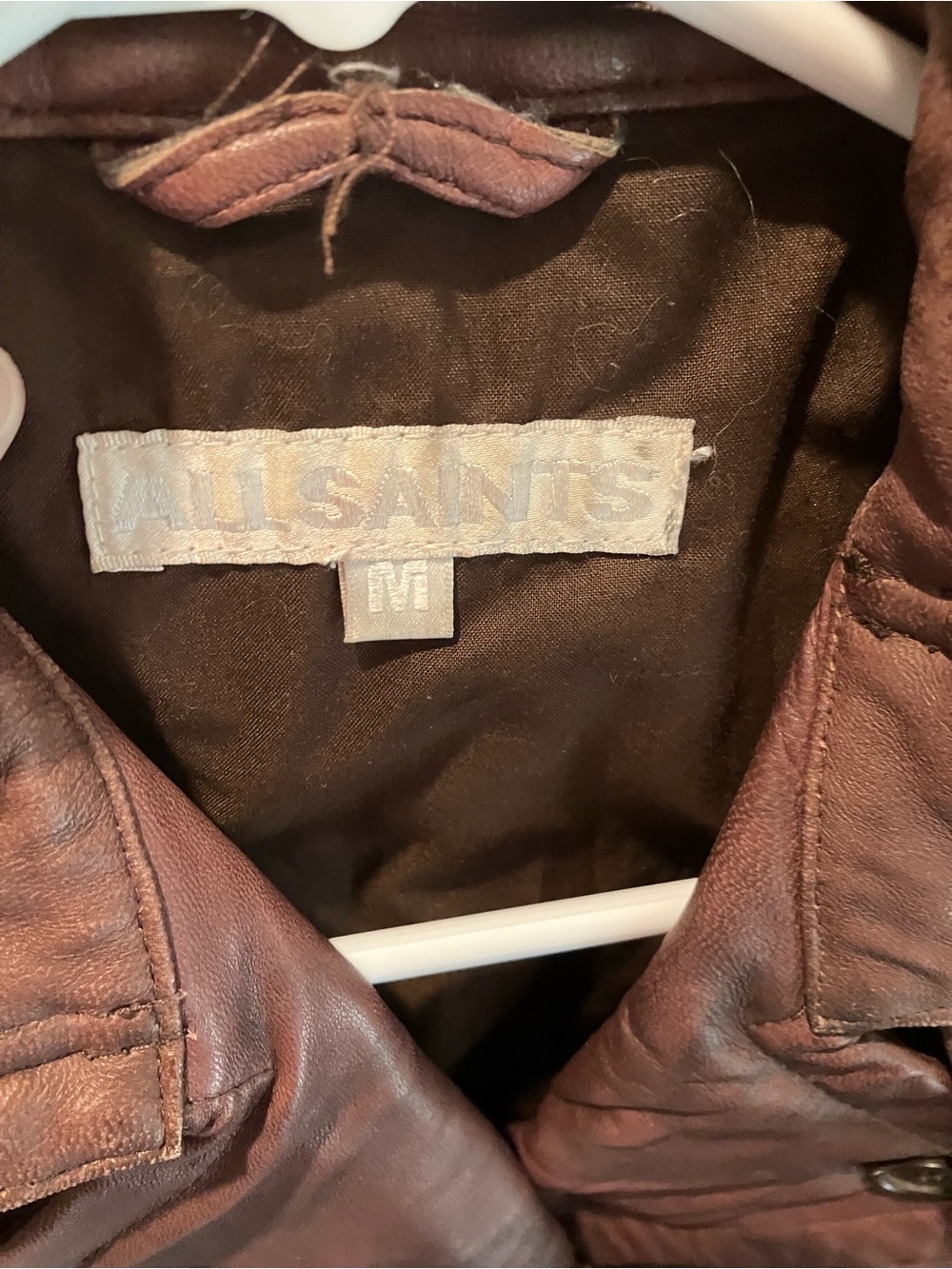 All Saints Vintage Leather Jacket (Size Medium) - Picture 9 of 11